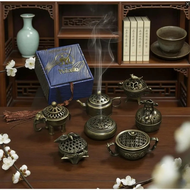 Vintage Mini Metal Incense Burner | Treasure Pot Home Decor Incense Burner QXL