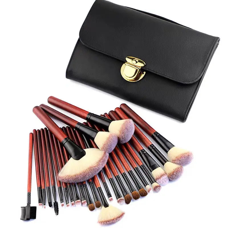 26-Piece Professional Makeup Brush Set | Horse Hair Brushes Makeup Brush Set QXL DARK GRAY