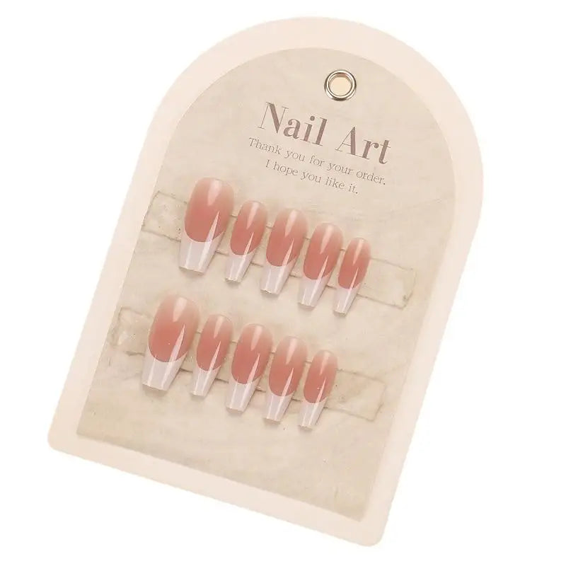 30-Pc White Edge Press-On Fake Nails | DIY Nail Art Tips Press-On Nail Tips QXL