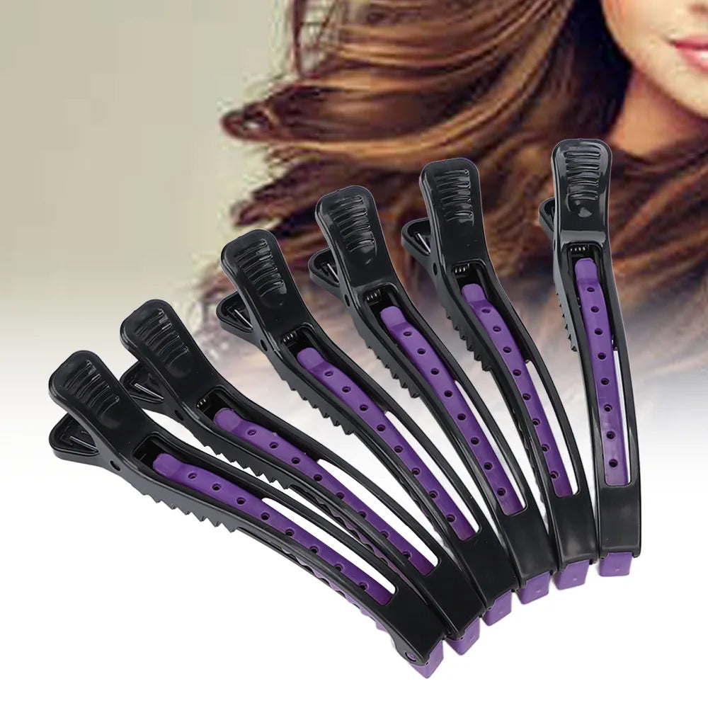 6-Pack Non-Slip Duckbill Sectioning Hair Clips | Black & Purple Sectioning Hair Clips QXL
