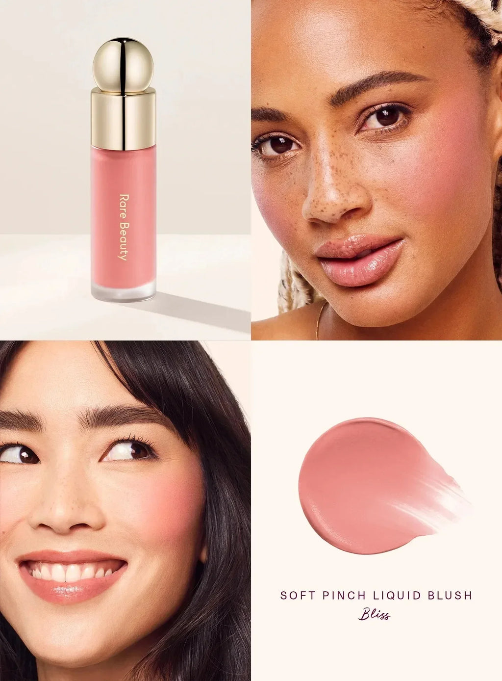 Rare Beauty Soft Pinch Liquid Blush | Waterproof, Long-Lasting Liquid Blush QXL 01-Bliss blusher