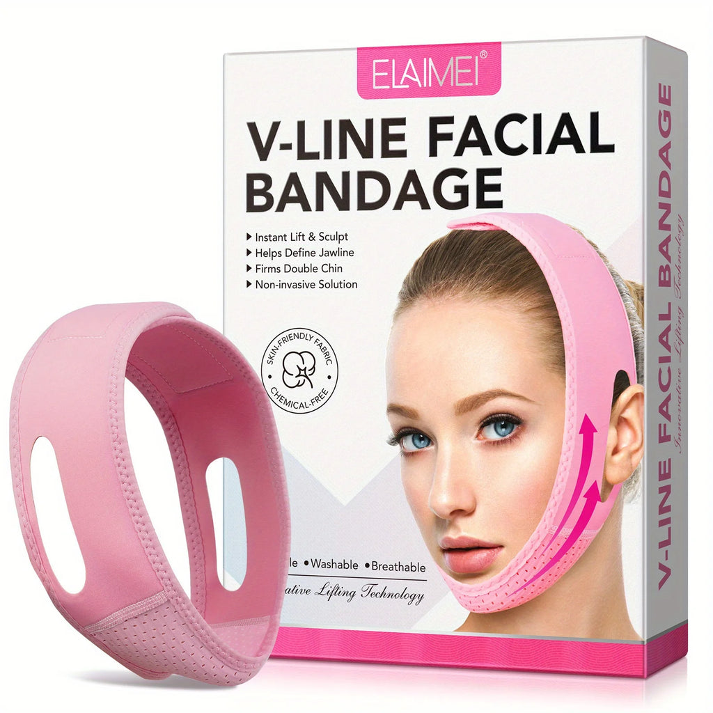 V-Line Face Lifting Strap | Chin Firming & Contouring Mask Face Lifting Strap QXL Pink