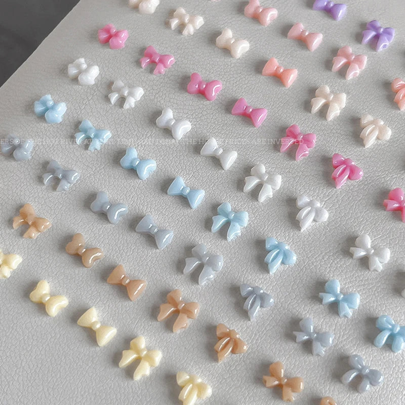 50-Pack Candy Color Resin Bow Nail Art Charms | DIY Decor Nail Art Charms QXL