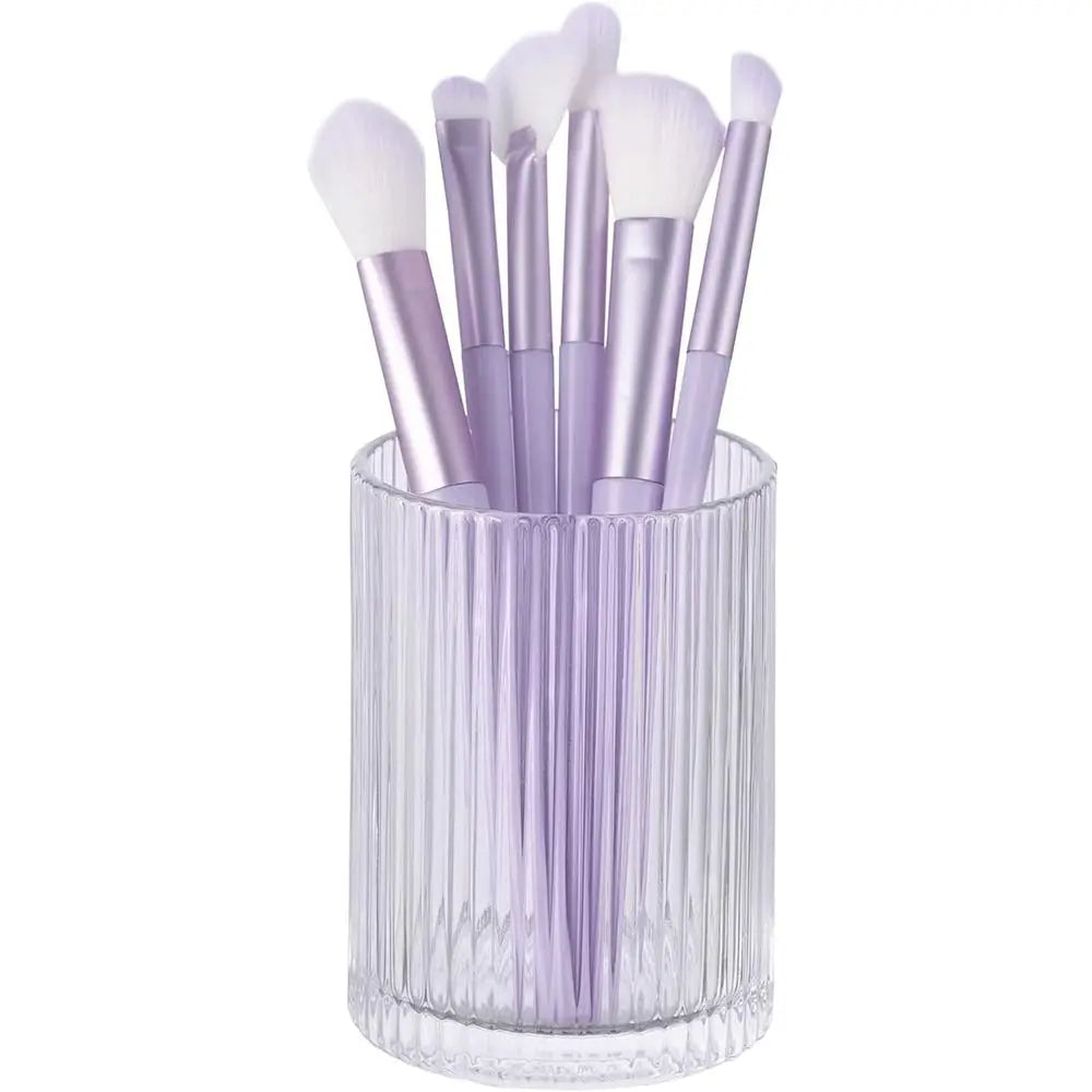 Vintage Striped Acrylic Makeup Brush Holder & Organizer Cup Makeup Brush Holder QXL