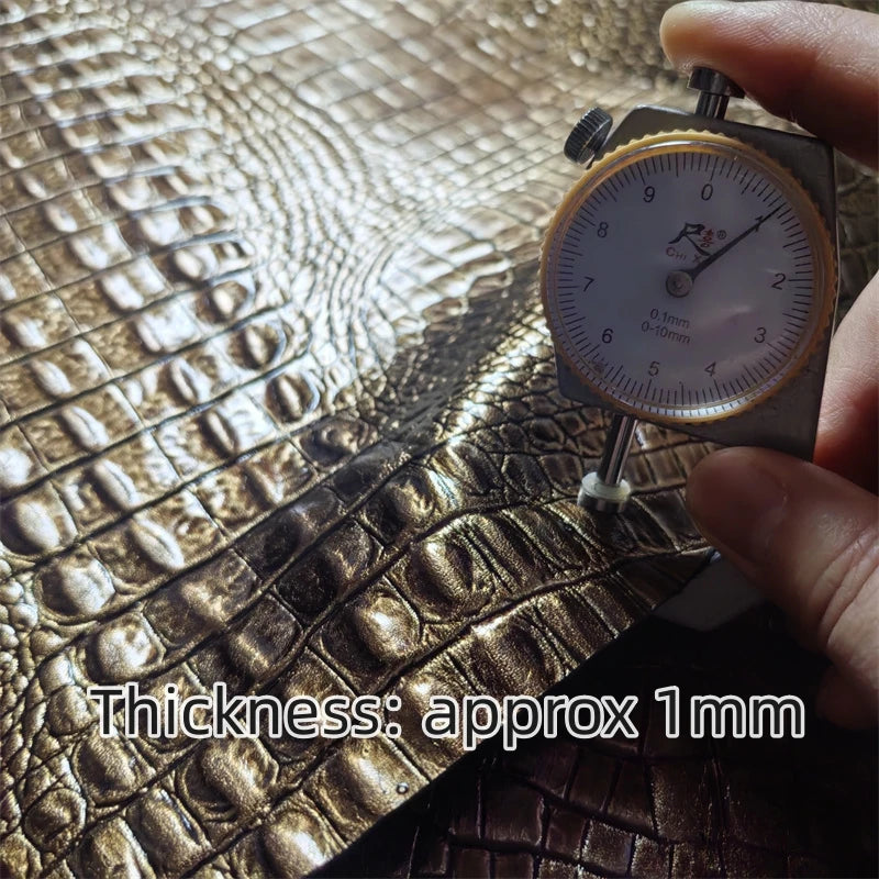 1mm Crocodile Grain Cowhide Leather Sheet | Golden Brown DIY Leather Craft Sheet QXL