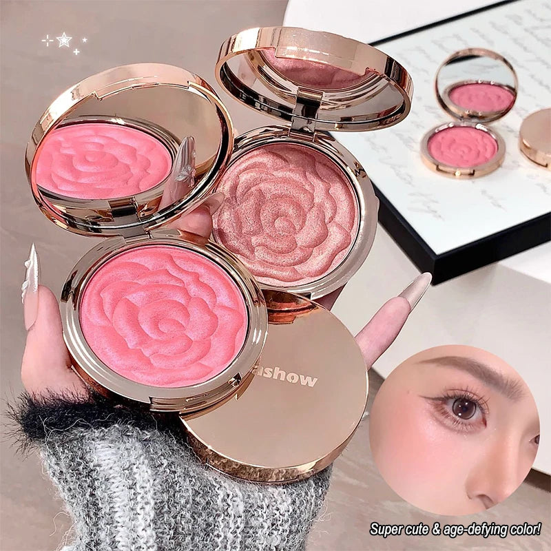 Rose Embossed 4-Shade Blush Palette | High Pigment Cheek Color Blush Palette QXL