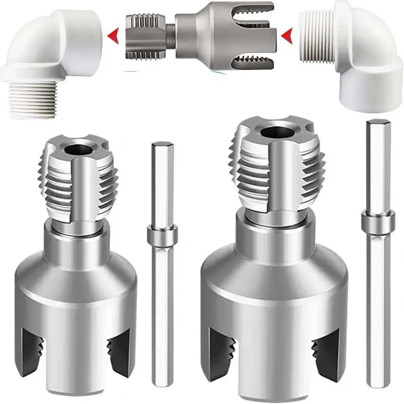 PVC Pipe Thread Cutting Tool Kit – Internal & External Threader Pipe Threading Tool QXL