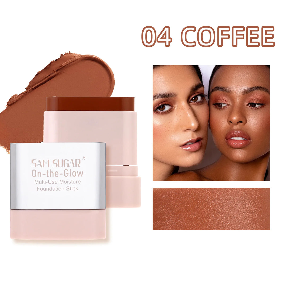 SAM SUGAR Moisture Foundation Stick – Waterproof Concealer Foundation Stick QXL 04