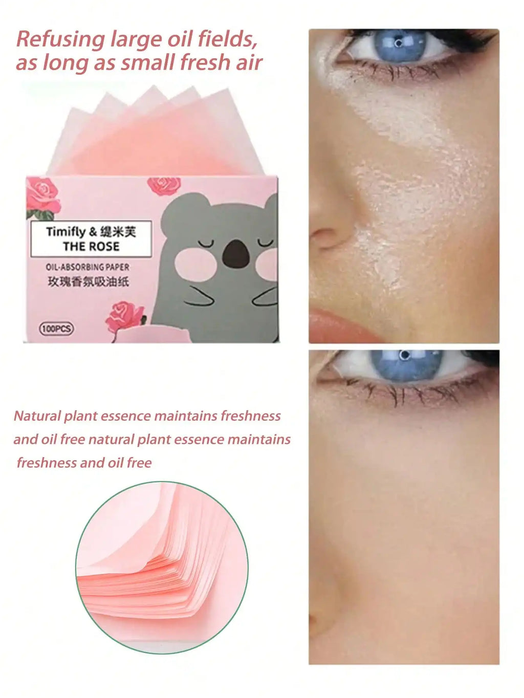 100-Pack Facial Oil Absorbing Blotting Sheets | Define Beauty Facial Blotting Sheets QXL