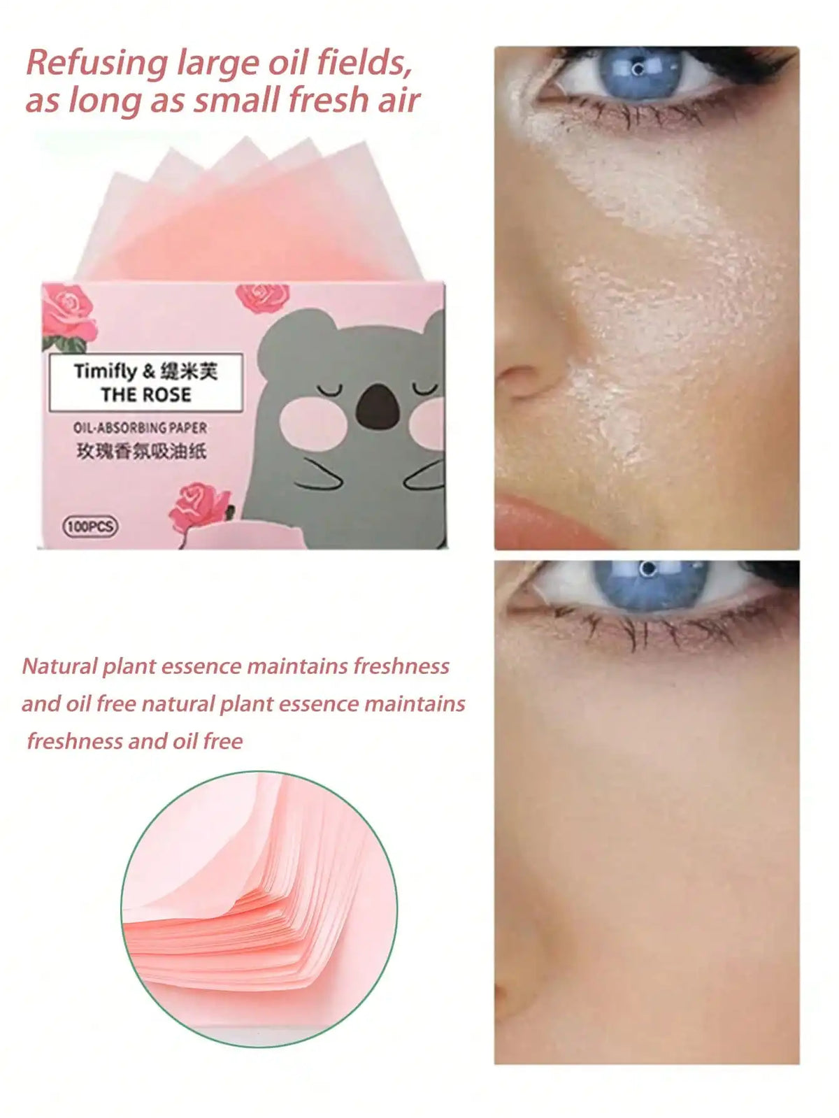 100-Pack Facial Oil Absorbing Blotting Sheets | Define Beauty Facial Blotting Sheets QXL