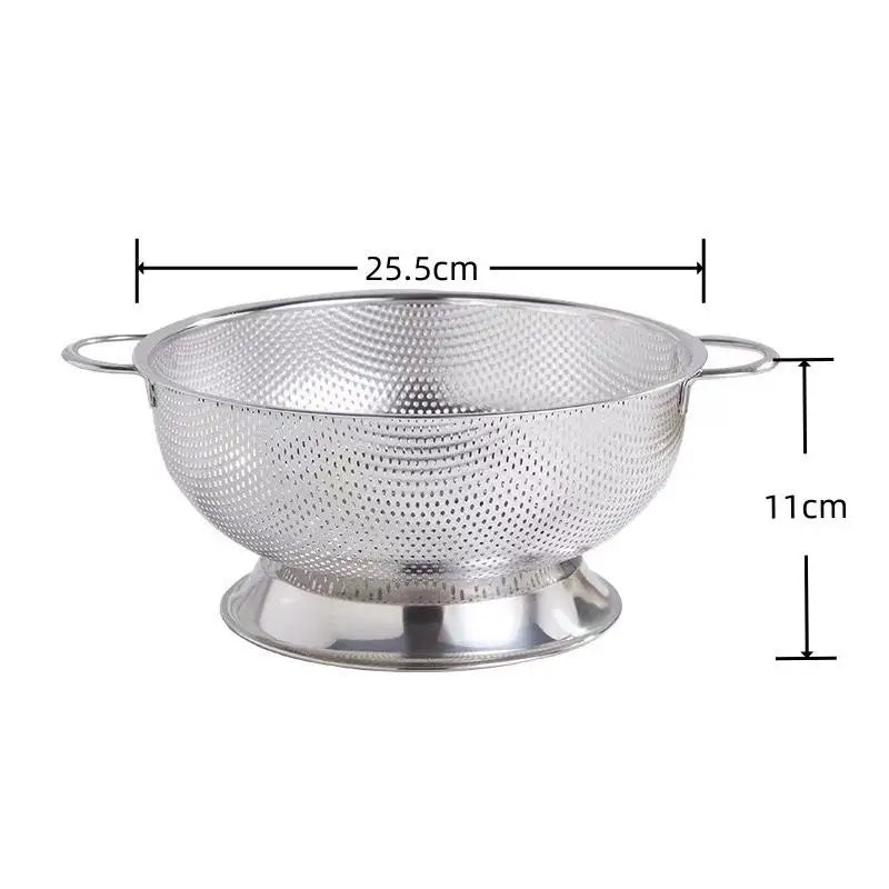 Stainless Steel Colander Fine Mesh Pasta & Veggie Strainer Kitchen Colander Strainer QXL 25cm