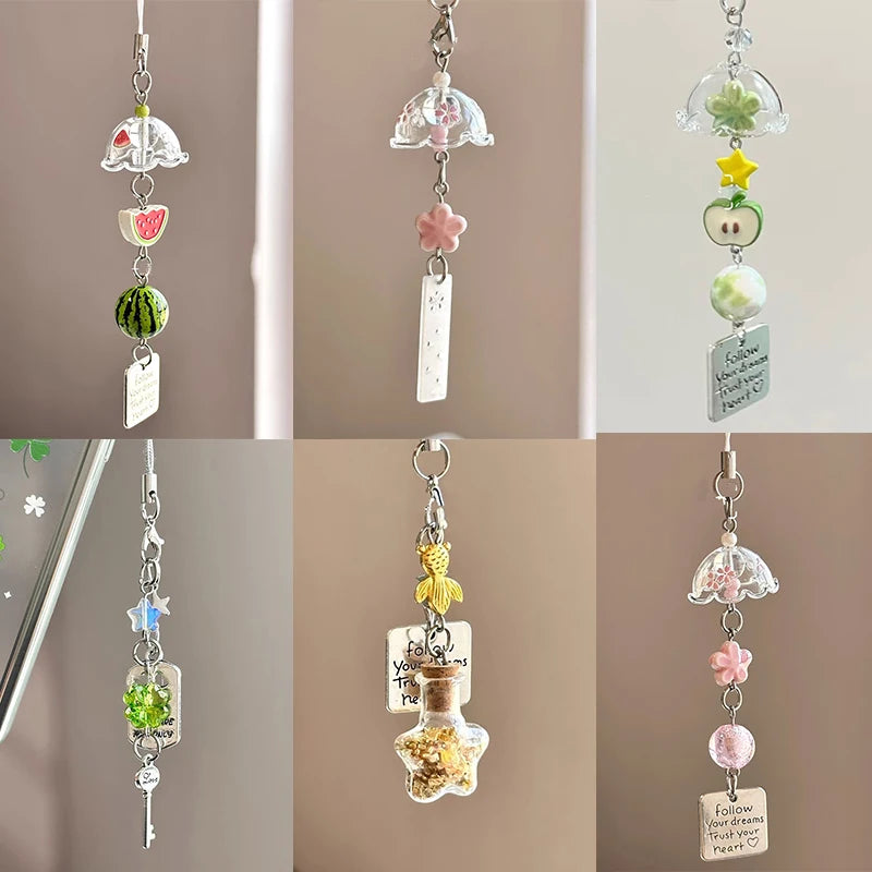 Wind Chime Keyring Pendant | Cute Watermelon Bag & Phone Charm Keyring Charm Pendant QXL