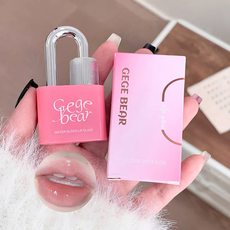 Gege Bear Lockheart Water-Gloss Lip Gloss – Vibrant Colors Lip Gloss QXL