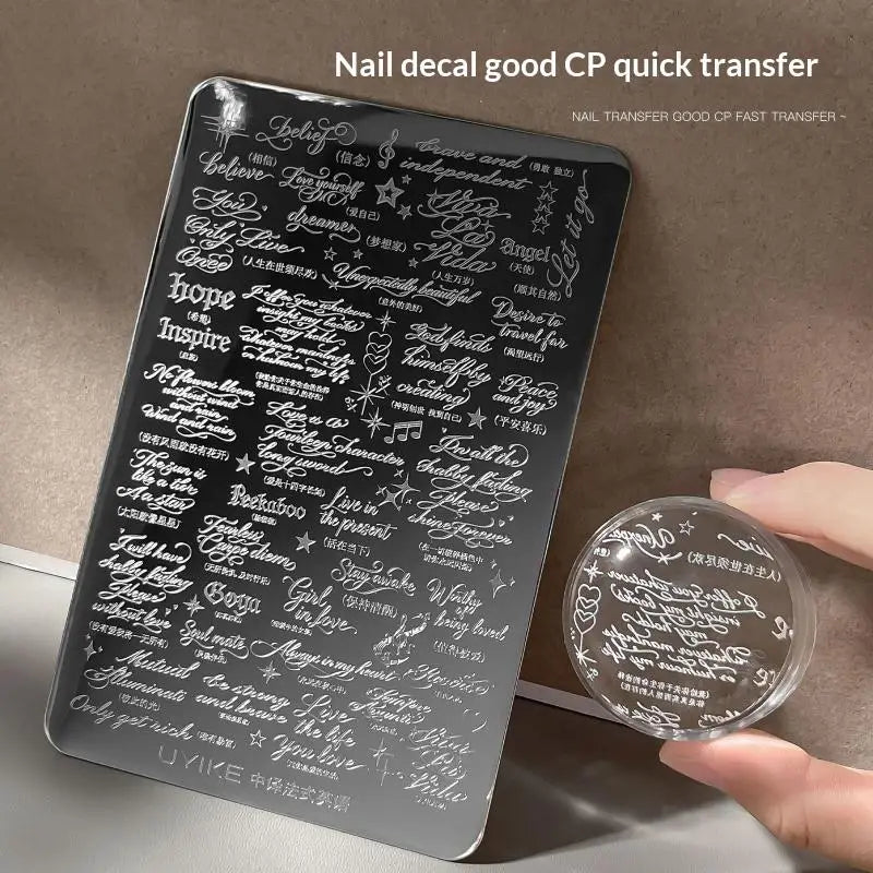Alphabet & Flower Nail Stamping Plate | Stainless Steel Nail Stamping Plate QXL