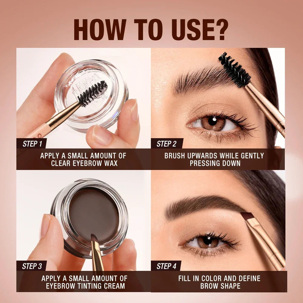 O.TWO.O 2-in-1 Eyebrow Pomade & Wax | Waterproof Brow Tint Eyebrow Pomade QXL