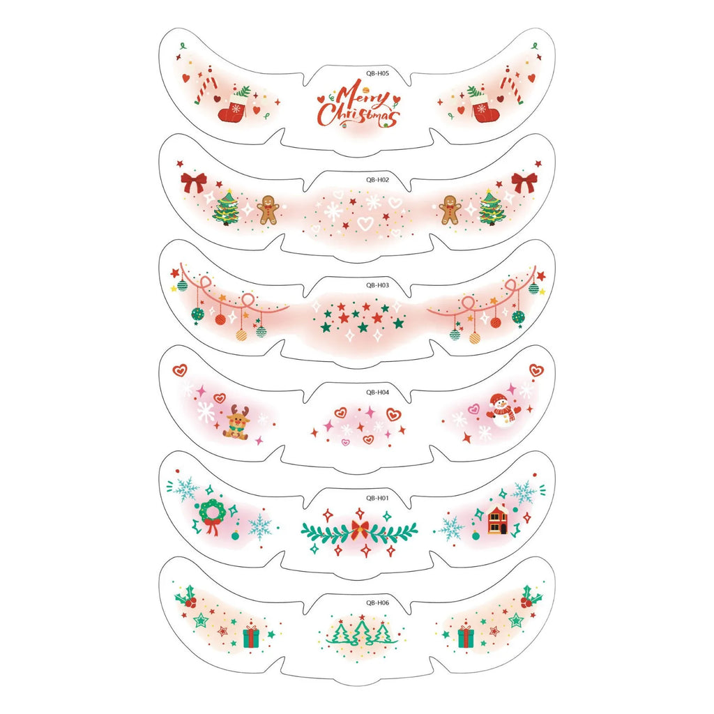 6-Pack Christmas Freckle Temporary Tattoo Stickers | Cute Girls Temporary Tattoo Stickers QXL 6Pcs-Mixed