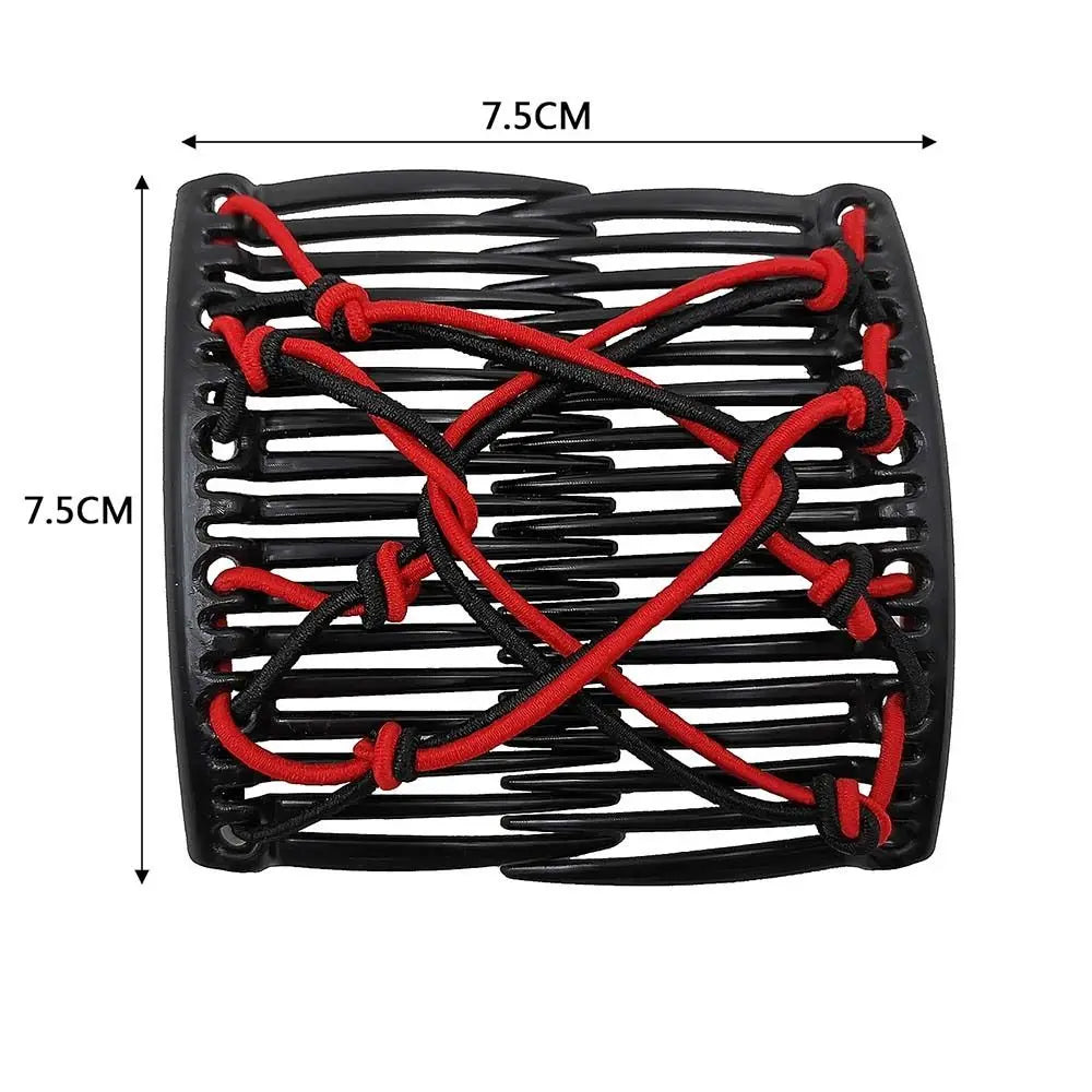 6-Color Elastic Rope Pan Hair Clips | Strong Hold Lazy Comb Pan Hair Clip QXL