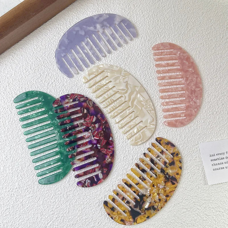 Acetate Wide Tooth Hair Comb | Retro Korean Style for Women Wide Tooth Hair Comb QXL