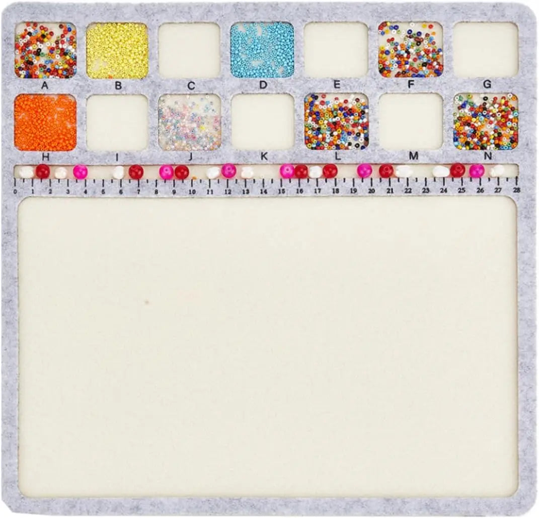 Square Felt Beading Mat Board | 30cm Grid Tray for Jewelry Crafts Beading Mat Board QXL