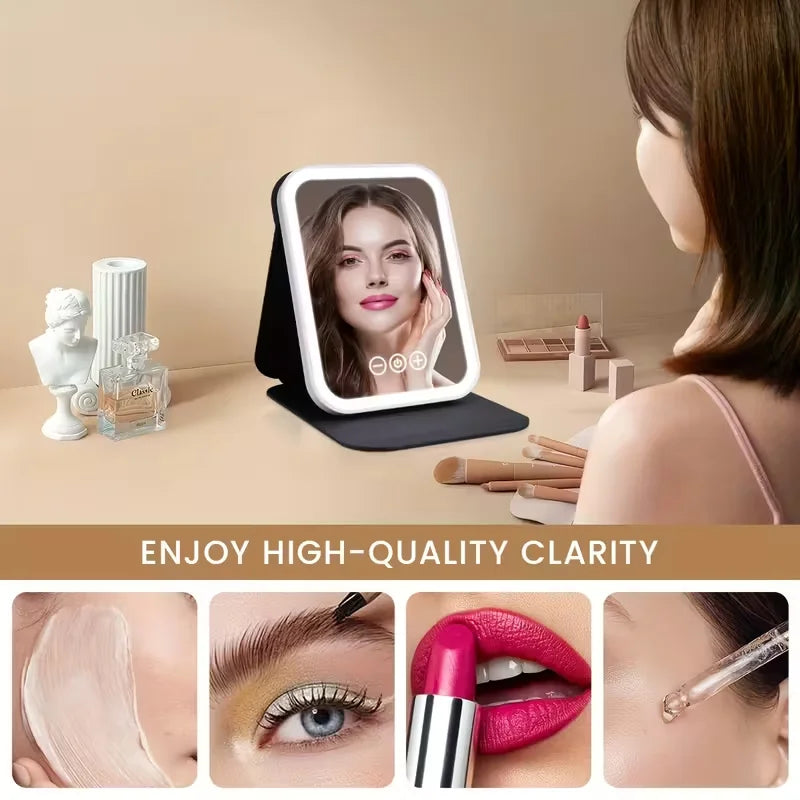 Cosmomiro LED Vanity Mirror | 3-Color Dimmable Touch Foldable LED Makeup Mirror QXL