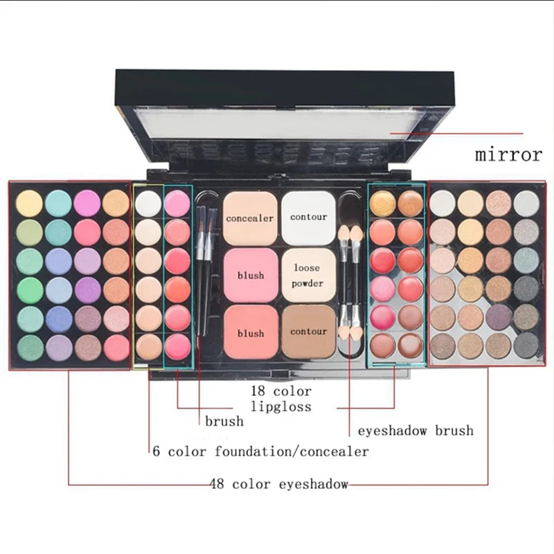 VERONNI 40/74/78 Color Eyeshadow Palette – Matte & Glitter Eyeshadow Palette QXL