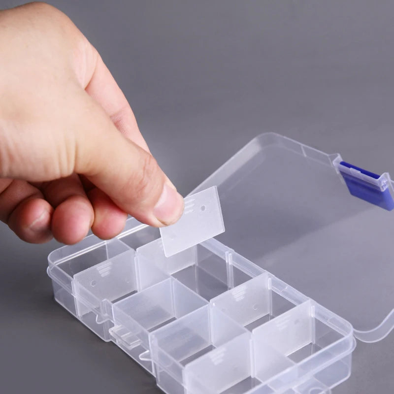 10-Grid Adjustable Nail Art & Jewelry Storage Organizer Box Nail Art Organizer QXL