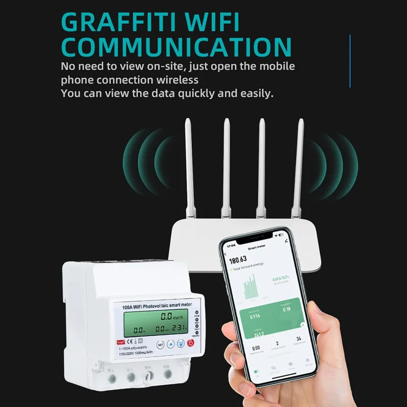 4P WiFi Smart Energy Monitor | Solar Bidirectional Reclosing Protector WiFi Smart Energy Meter QXL