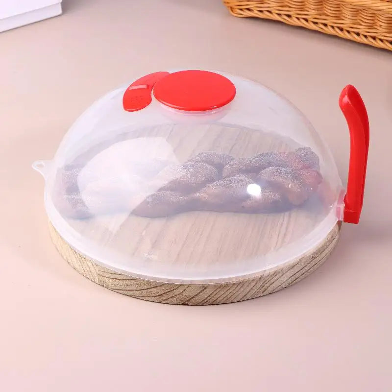 Microwave Splash Cover Lid with Steam Vent & Handle – Clear Microwave Lid Cover QXL