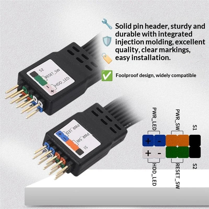 Motherboard 9-Pin Front Panel Extension Cable 20/30/50cm PC Header Extension Cable QXL