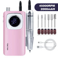 45000 RPM Rechargeable Electric Nail Drill | Pro Manicure Electric Nail Drill QXL v4-pink