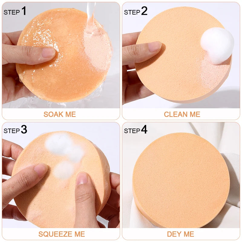 Round Foundation Sponge Puff Set – Wet & Dry Makeup Tool Makeup Sponge Puff QXL
