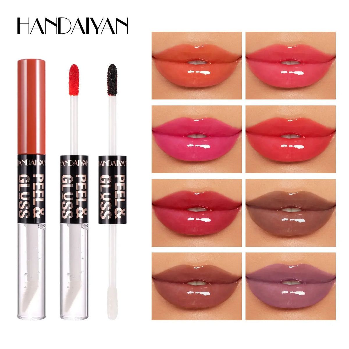 HANDAIYAN 2-in-1 Peel-Off Matte Lip Stain & Mirror Lip Oil Peel-Off Lip Stain QXL