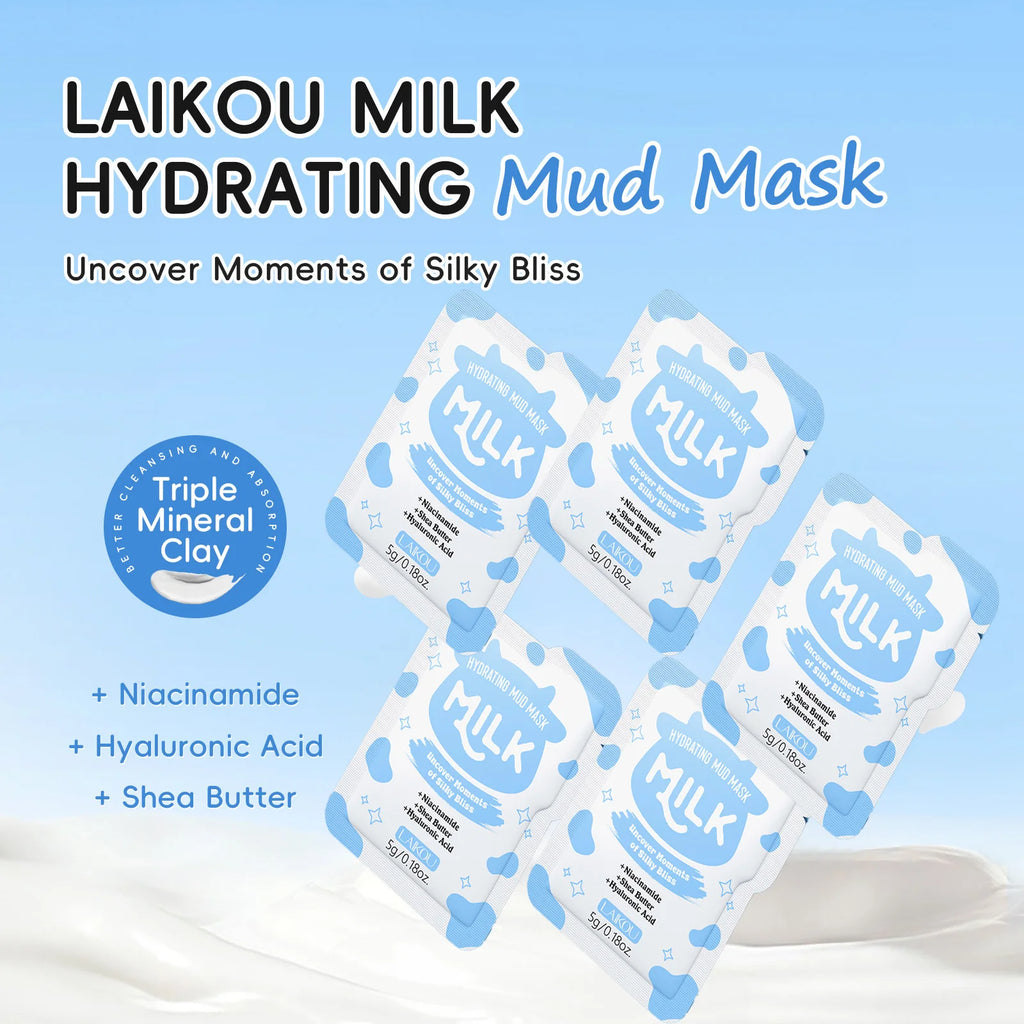 LAIKOU Milk Mud Face Mask – Niacinamide, Pore Cleansing & Hydrating Hydrating Mud Face Mask QXL