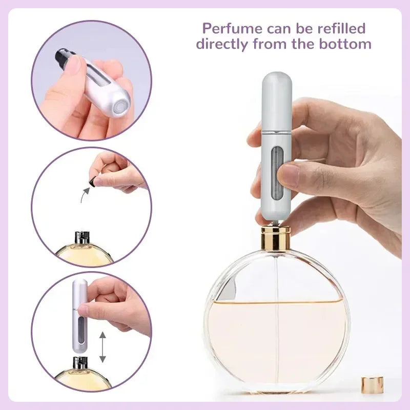5ml Refillable Perfume Spray Bottles | Bottom-Fill | 3/5/10 Pack Perfume Atomizer QXL