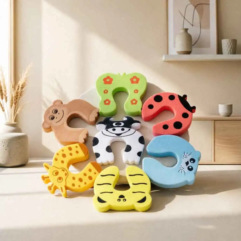 5-Pack Cartoon Animal Baby Door Finger Guard & Stopper Baby Door Guard QXL