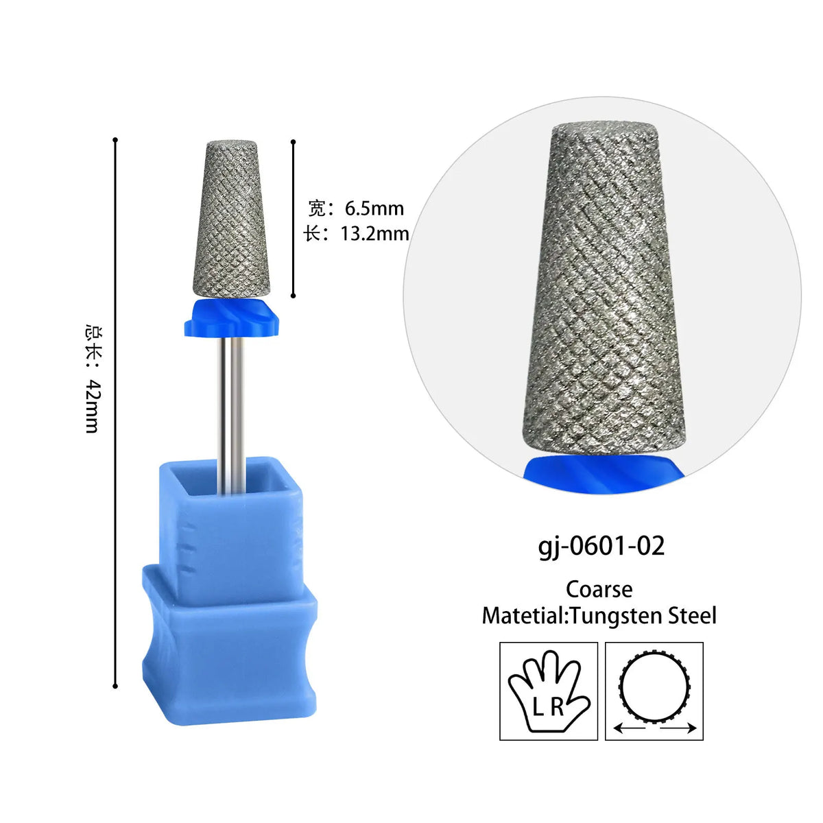5-Pc Diamond & Tungsten Carbide Nail Drill Bits Set Nail Drill Bits QXL