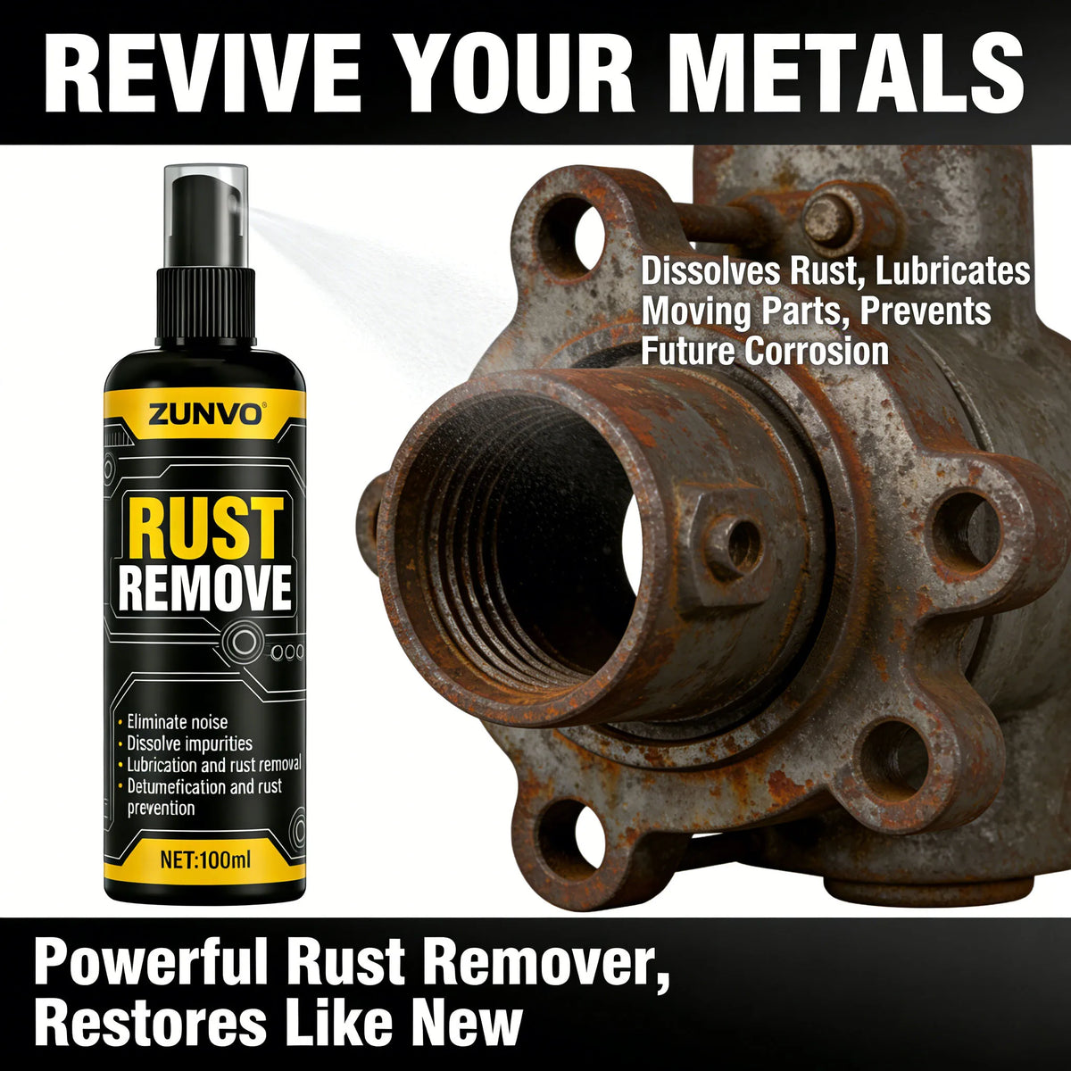 Rust Remover & Lubricant Spray for Car & Metal Parts Rust Remover Spray QXL