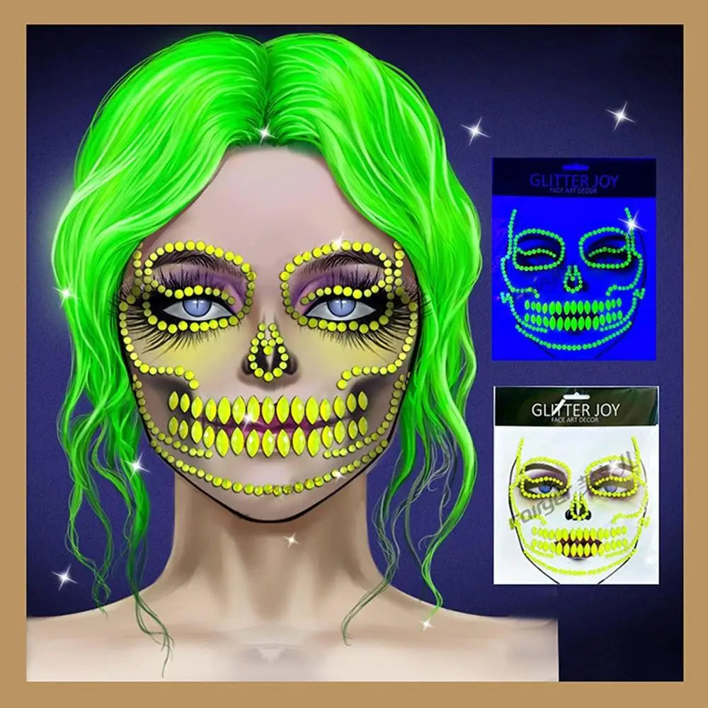 Halloween Face Gems | Acrylic Rhinestone Crystal Stickers Face Gem Stickers QXL