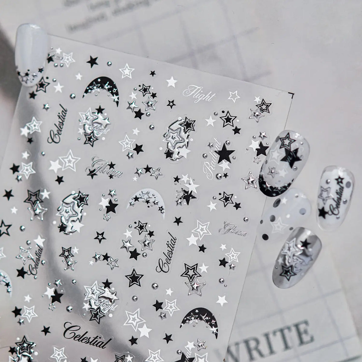 5D Celestial Nail Stickers – Stars, Moon & Galaxy Decals Nail Art Stickers QXL