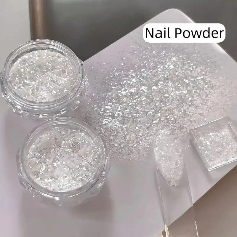 Opal Snow Powder Nail Flakes | Fine Shimmer Glitter Art Decor Nail Art Glitter QXL Default Title