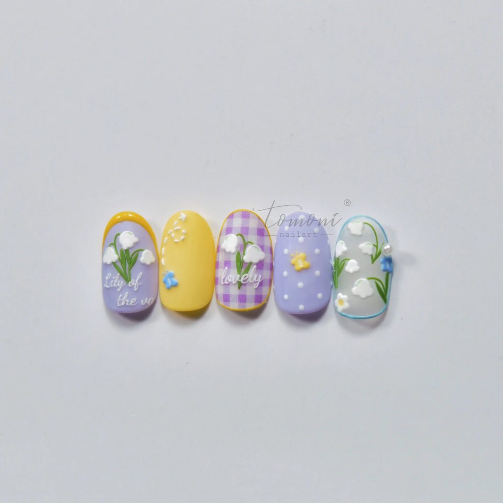 5D Embossed Lily of the Valley Nail Stickers | Floral Decals Nail Art Stickers QXL