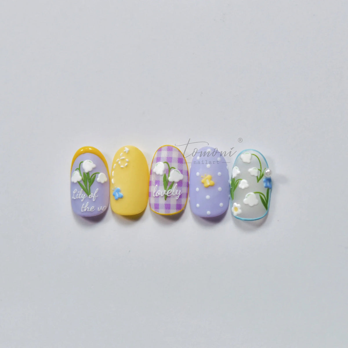 5D Embossed Lily of the Valley Nail Stickers | Floral Decals Nail Art Stickers QXL