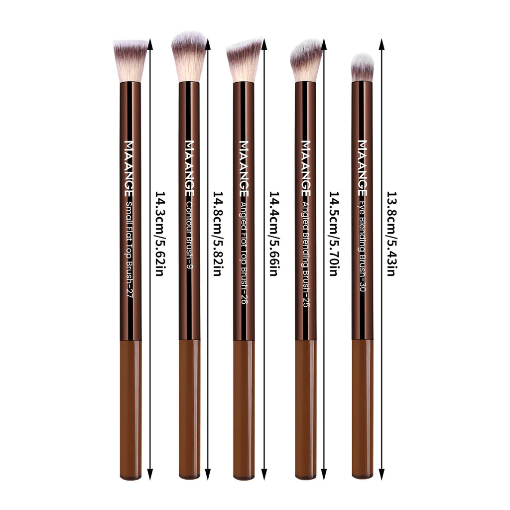 MAANGE 5-Pc Eye Shadow Blending Brush Set | Beginner Kit Eye Makeup Brush Set QXL