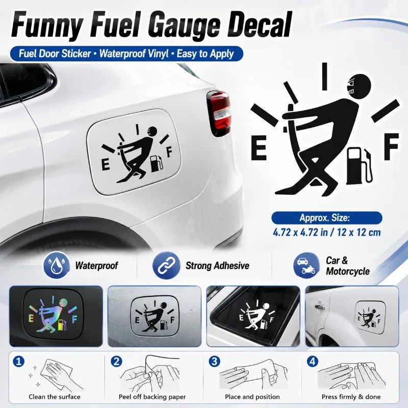 Funny Fuel Gauge Vinyl Car Decal | Waterproof Sticker Car Vinyl Decal QXL
