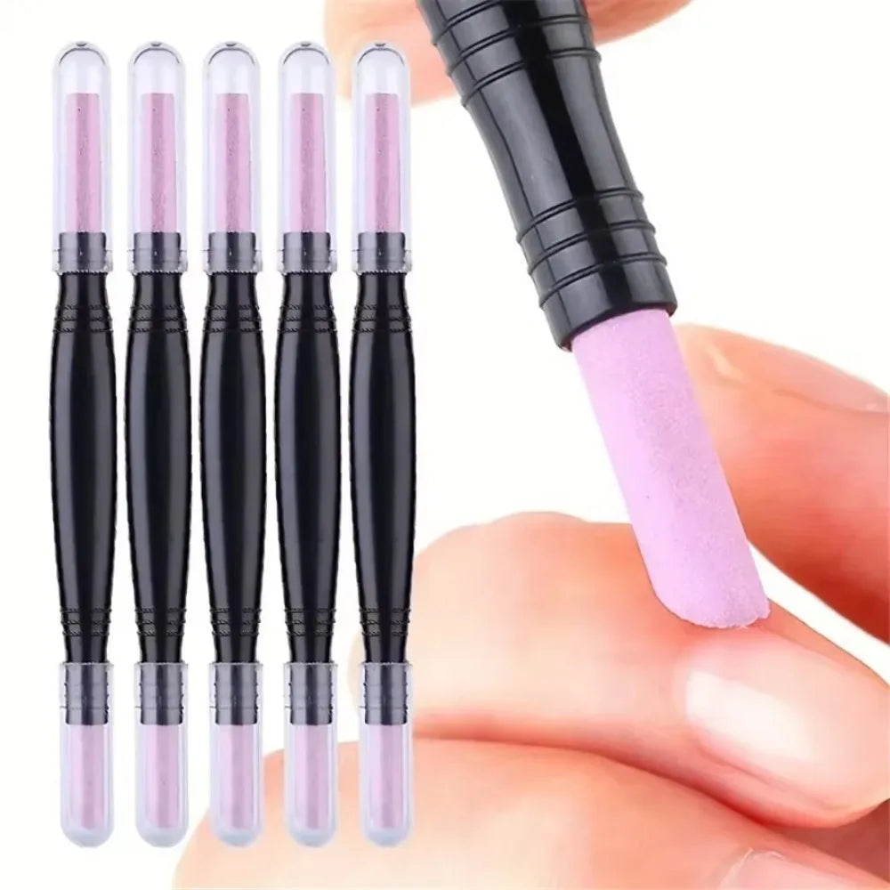Dual-Ended Quartz Scrub Stick | Nail Pusher & Cuticle Pen Cuticle Trimmer Pen QXL