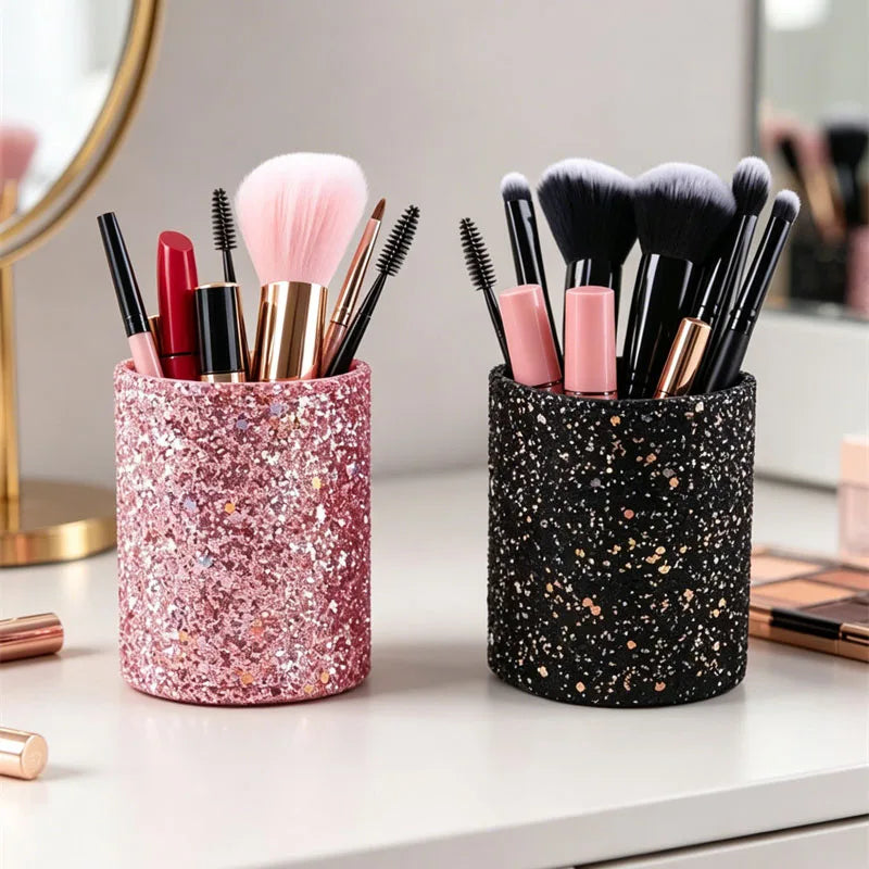 Glitter Rhinestone Makeup Brush Holder & Desk Organizer Makeup Brush Holder QXL