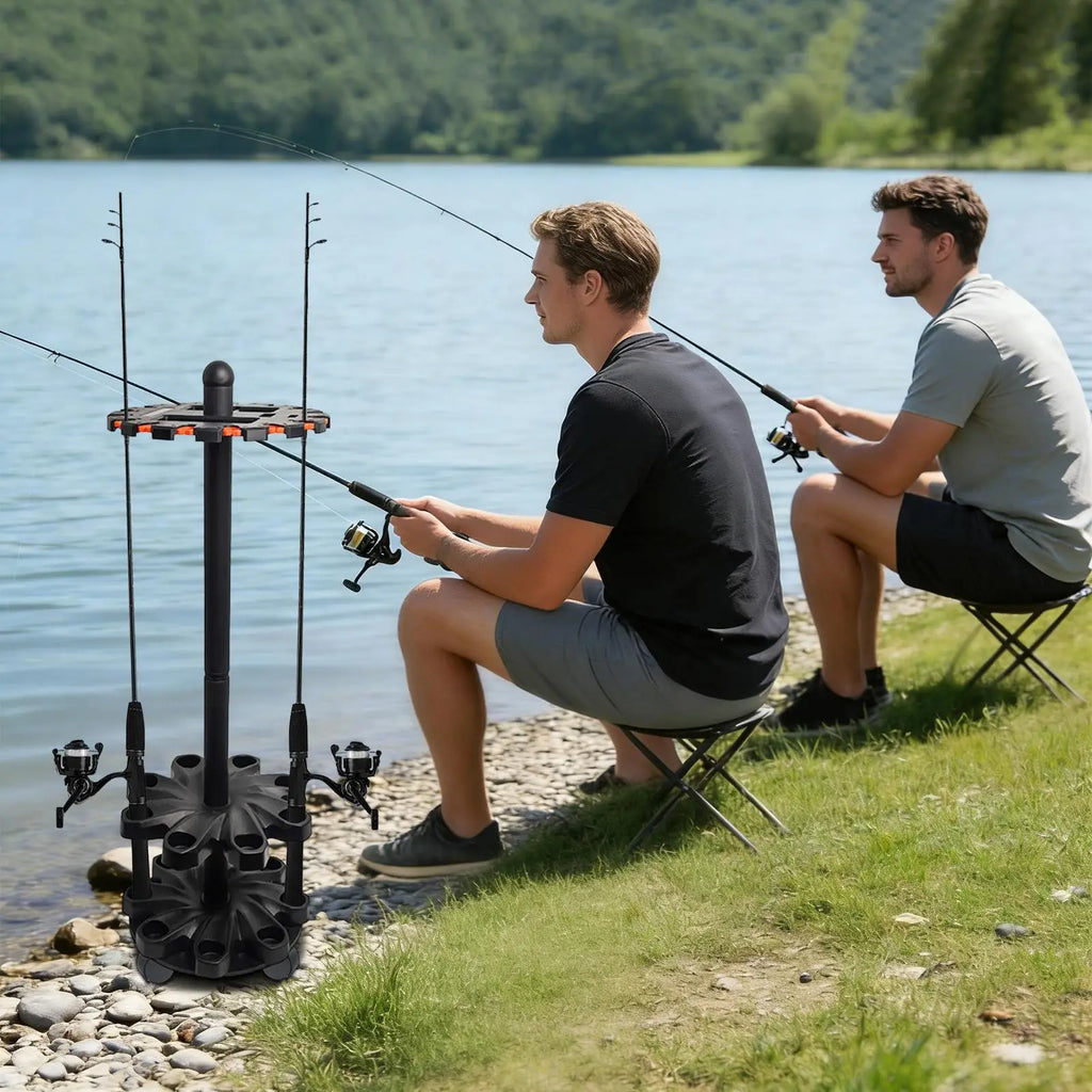 Floor-Standing Rotating Fishing Rod Holder & Display Stand Fishing Rod Stand QXL