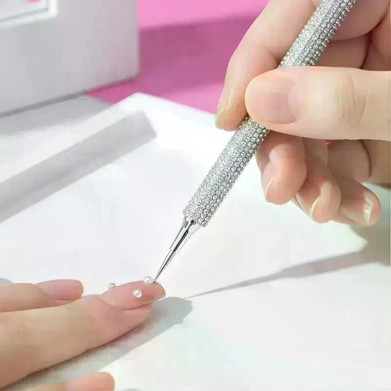 Dual-Ended Rhinestone Picker Pen – Fine & Angled Nail Art Tool Rhinestone Picker Pen QXL