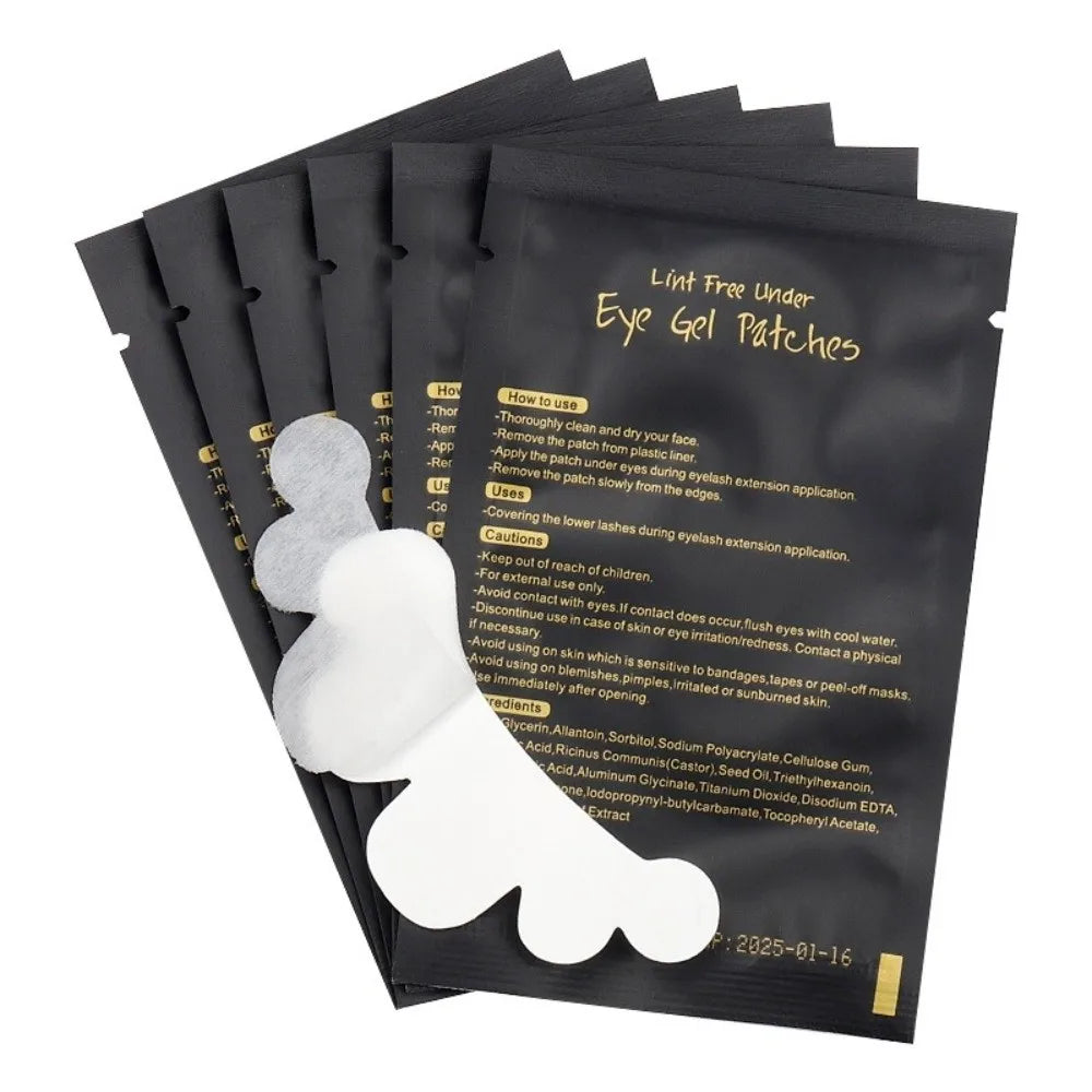 50-Pair Cloud Hydrogel Under Eye Pads for Lash Extensions Lash Extension Pads QXL 50PCS-Black