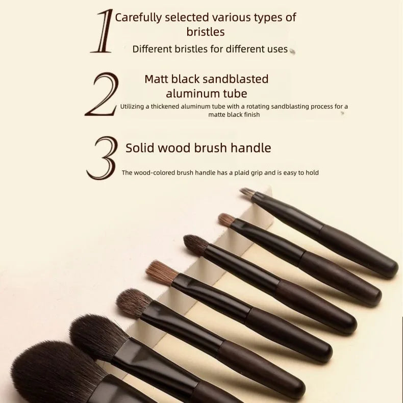 7-Piece Mini Makeup Brush Set | Powder, Blush & Eye Brushes Makeup Brush Set QXL